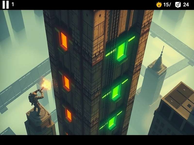 Highrise Havoc Hunt gameplay screenshot showing vertical climbing and combat